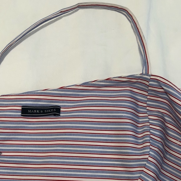 Mark D. Sikes MDS Blue & Red Stripe Wrap Tie Top - Picture 4 of 4